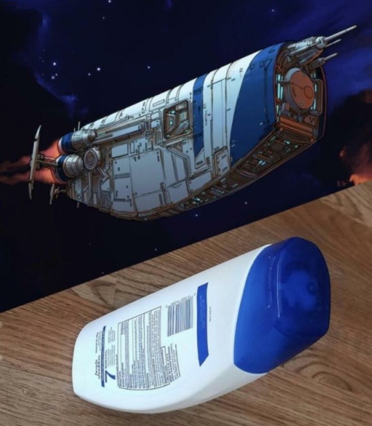 Shampoo Bottle Spaceship meme template blank - image format