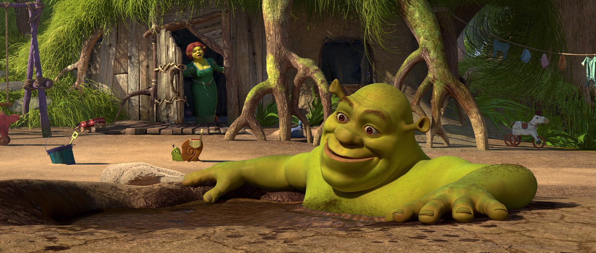 Shrek in a Mud Bath meme template blank - image format