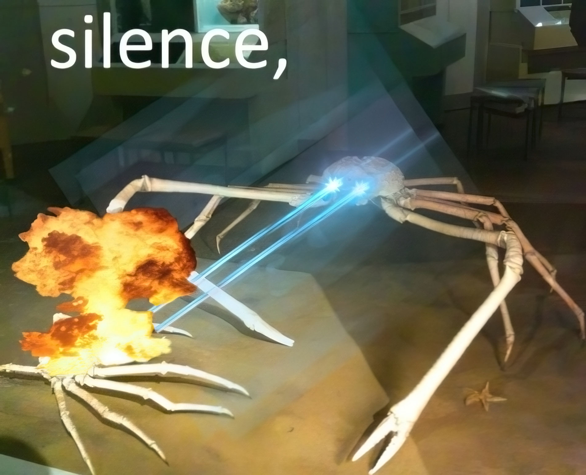 Silence, Crab meme template blank - image format