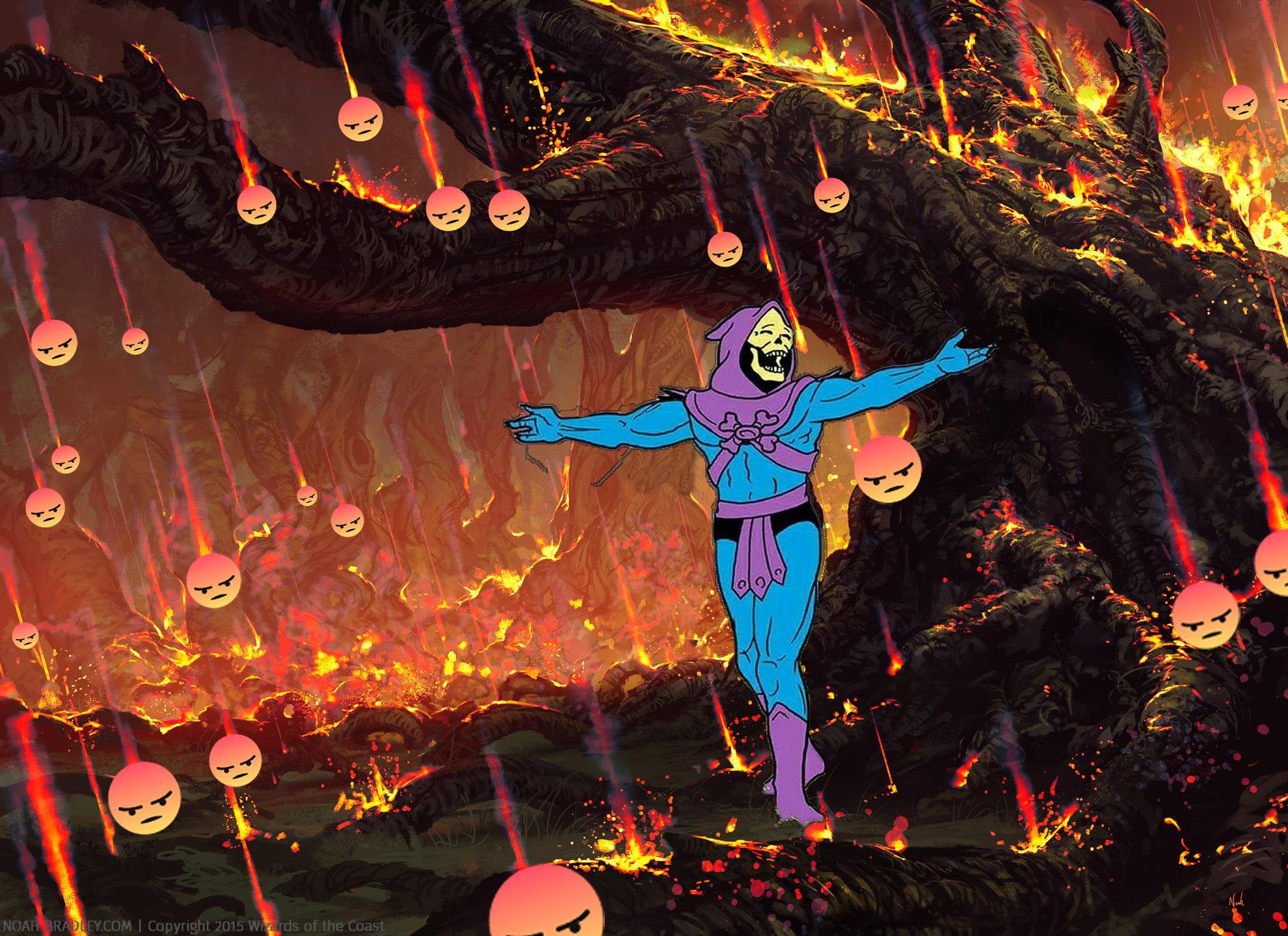 Skeletor Embracing the Hate meme template blank - image format