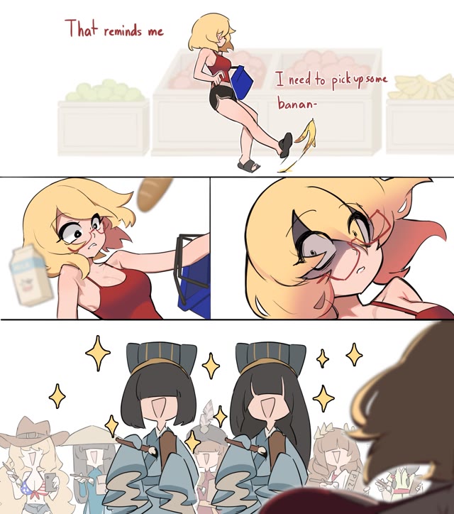 Slipping on a Banana Peel meme template blank