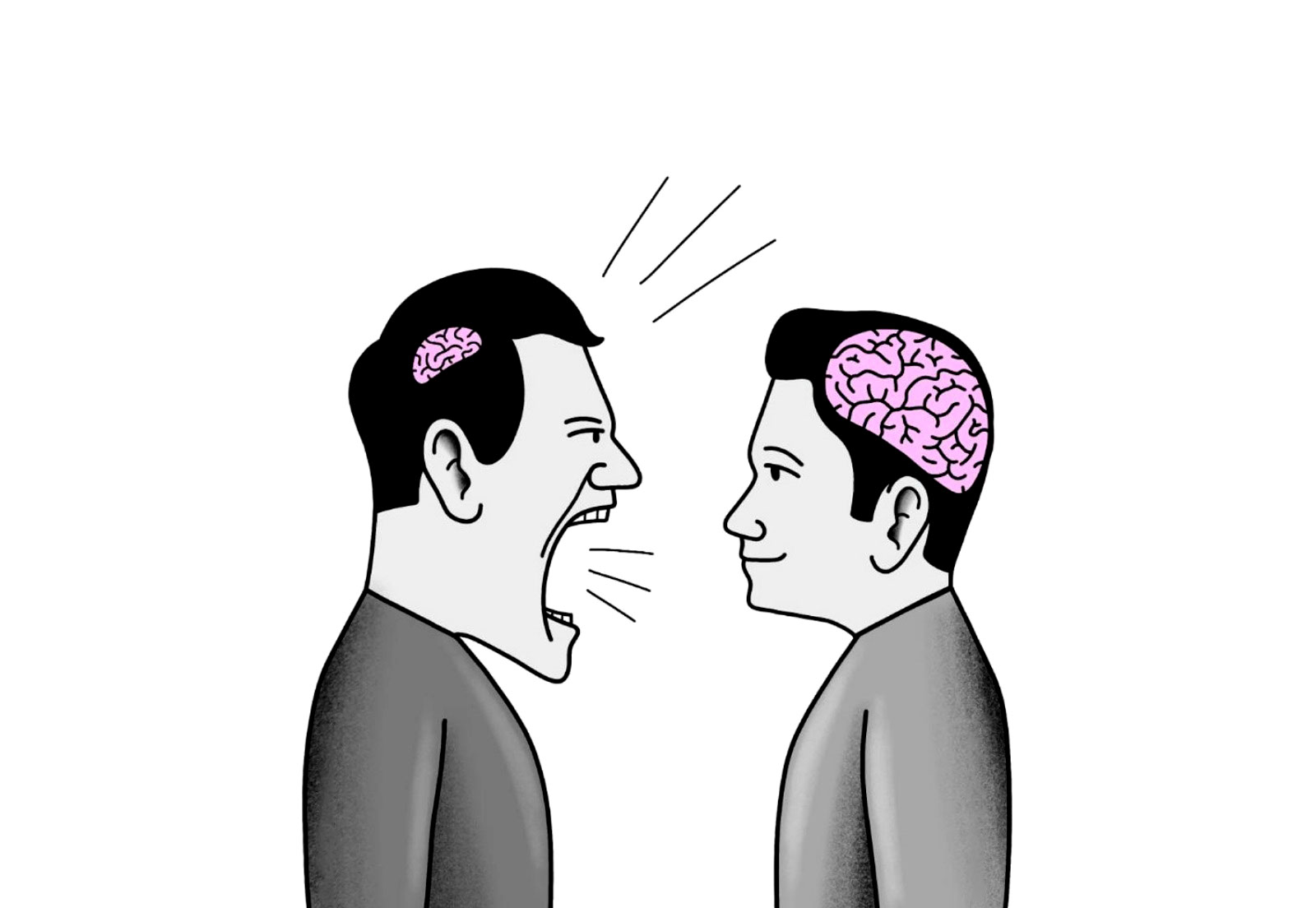 Small Brain vs. Big Brain meme template blank