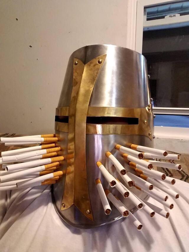 Smoking Knight meme template blank