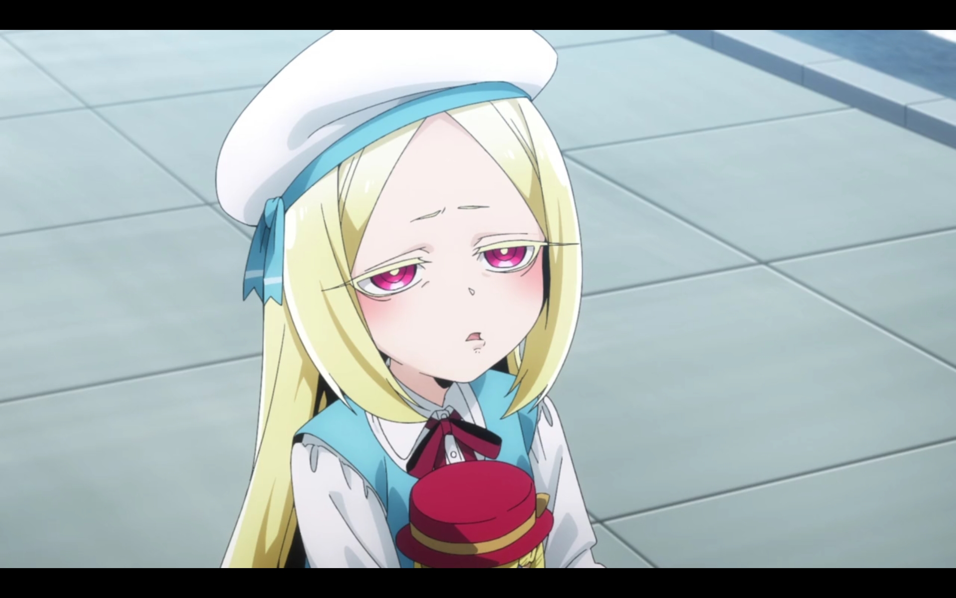Smug Blonde Anime Girl Stare meme template blank - image format