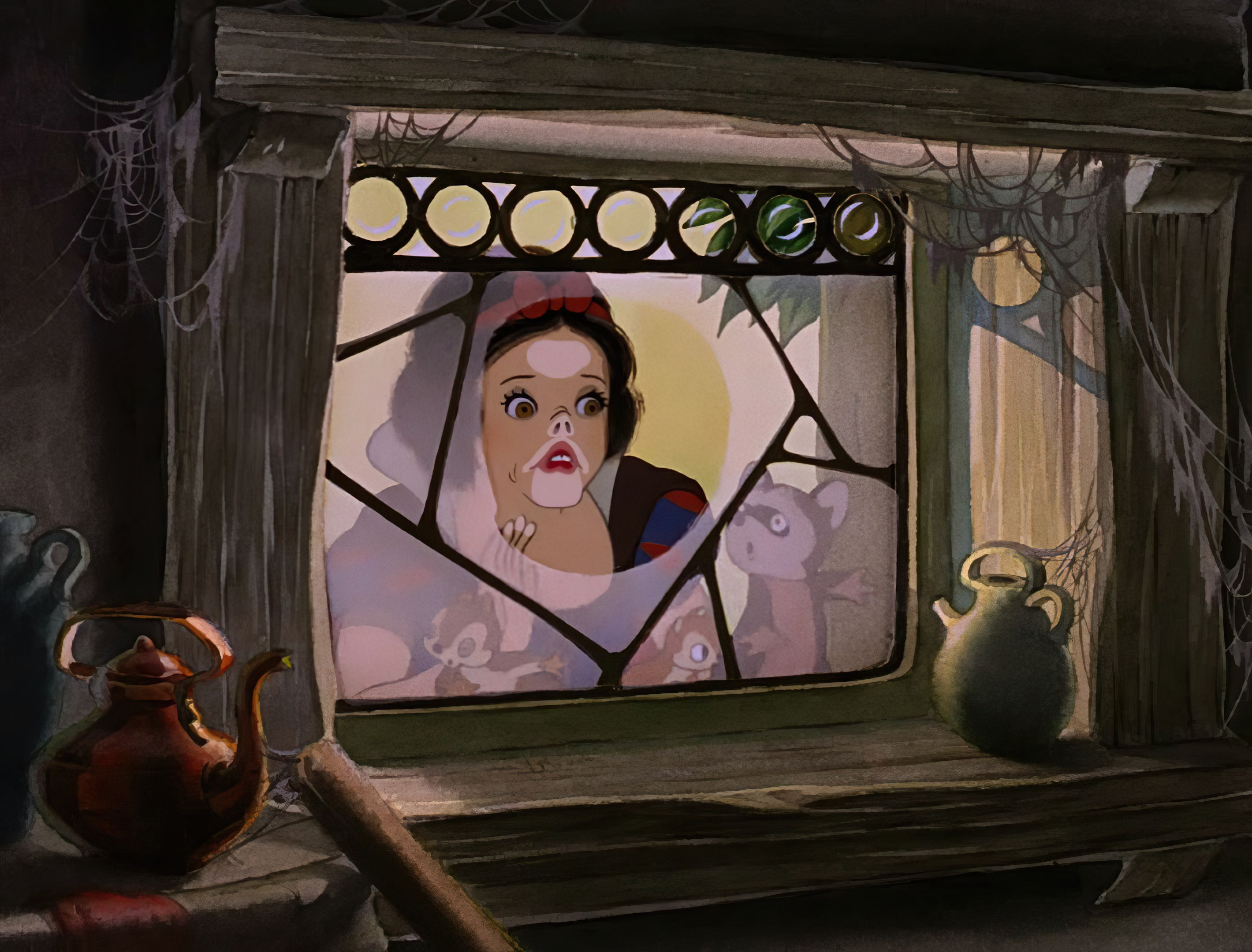 Snow White’s Foggy Window meme template blank - image format