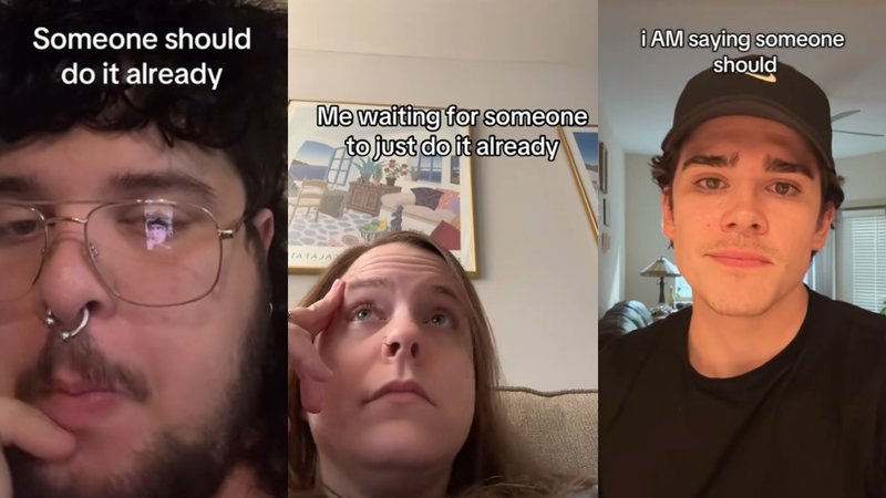 Someone Should Do It Already meme template blank