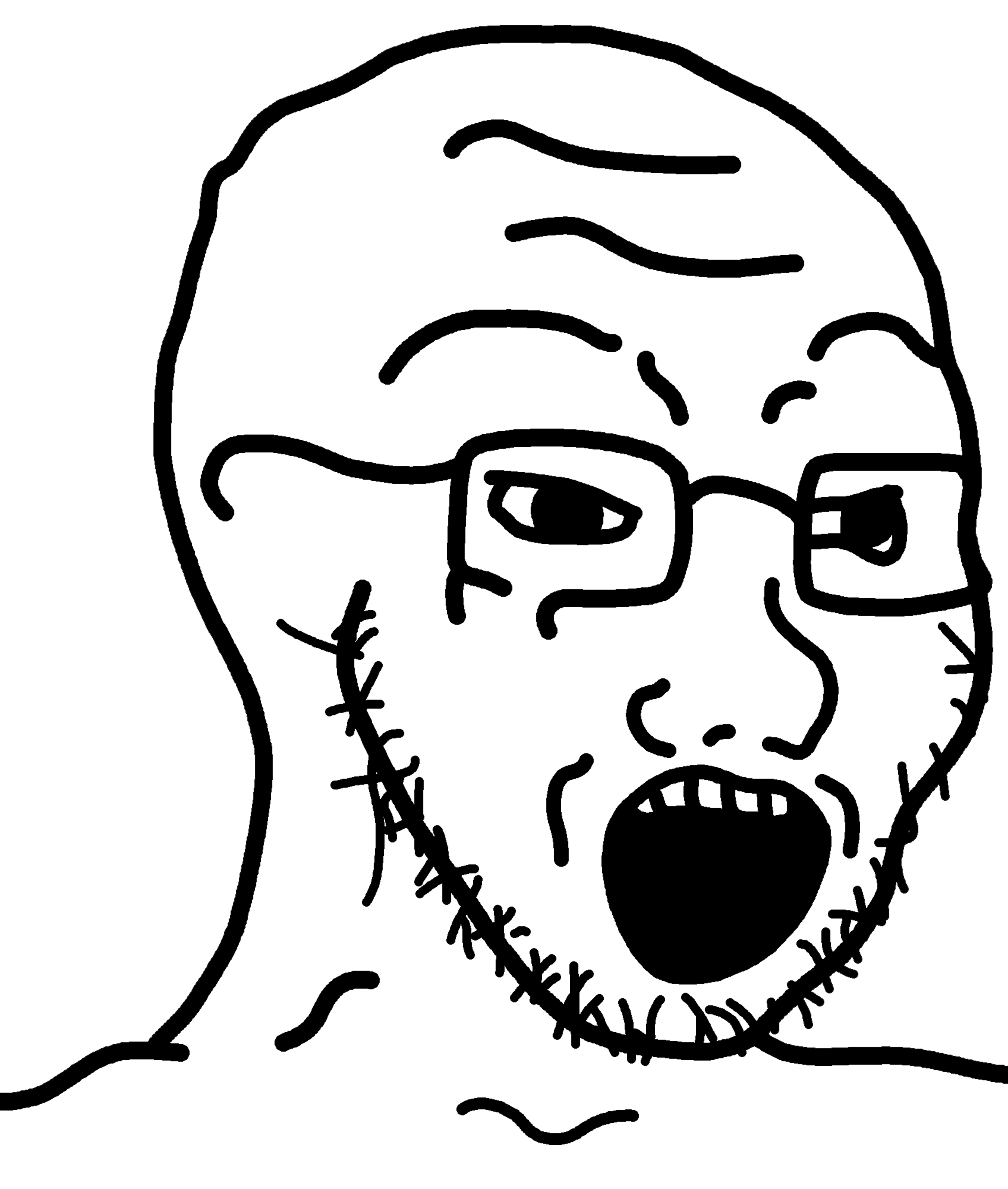 Soyboy Wojak meme template blank - image format