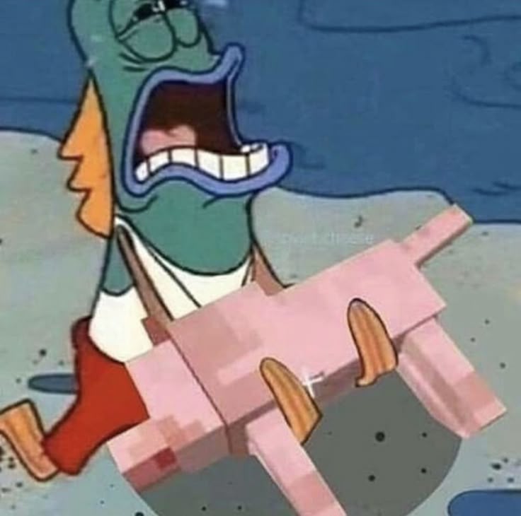 Spongebob Crying Fish Holding Minecraft Pet meme template blank - image format
