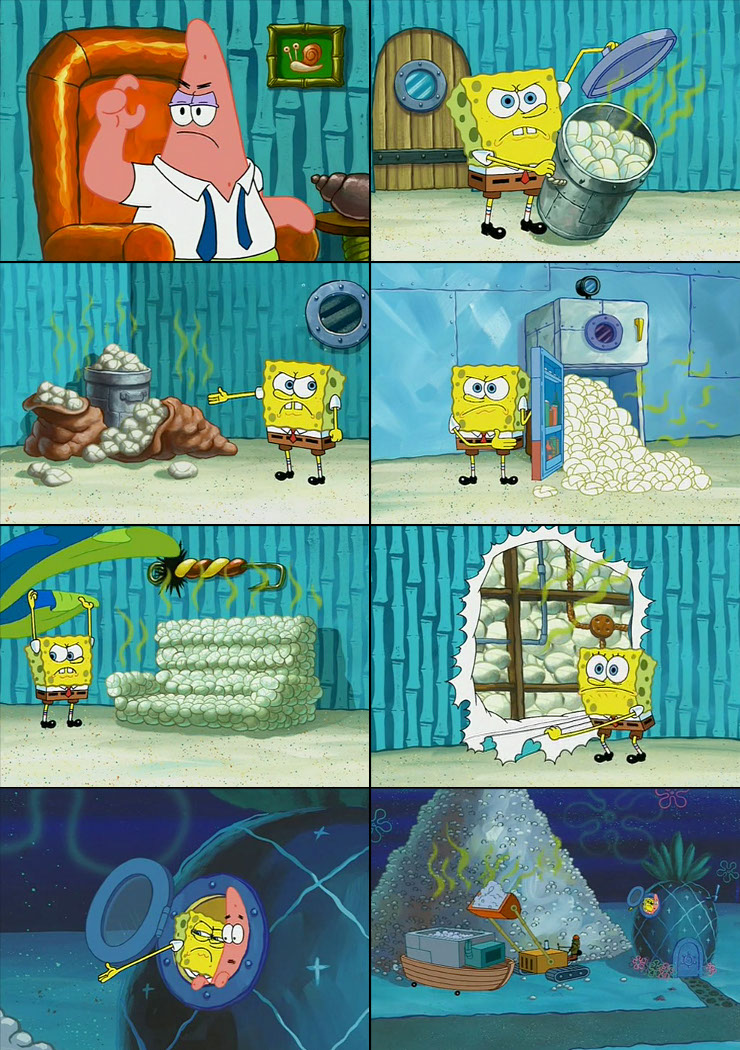 SpongeBob Diaper Pile meme template blank - image format