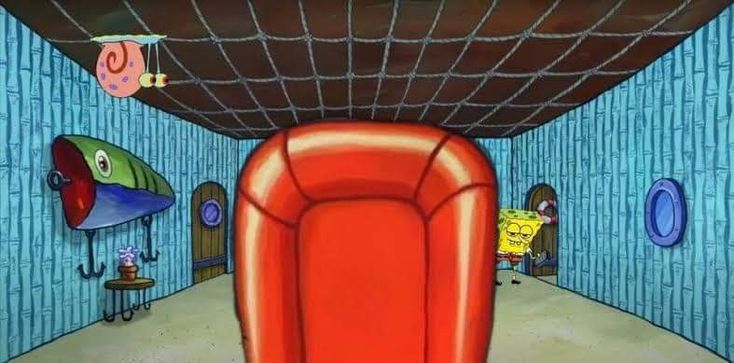 SpongeBob Leaving Room meme template blank