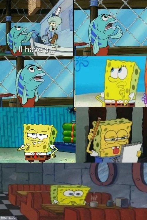 Spongebob Overthinking Decisions meme template blank - image format