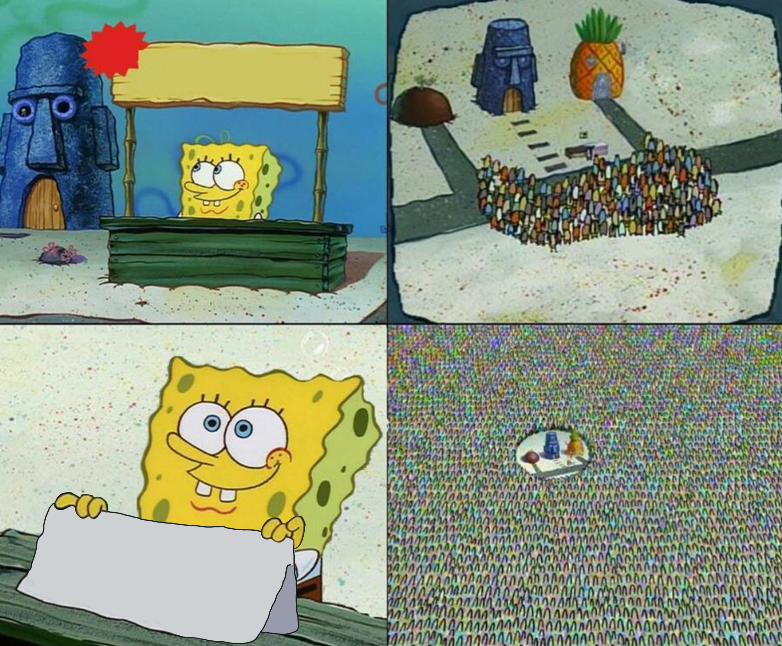 SpongeBob’s Hype Stand meme template blank - image format