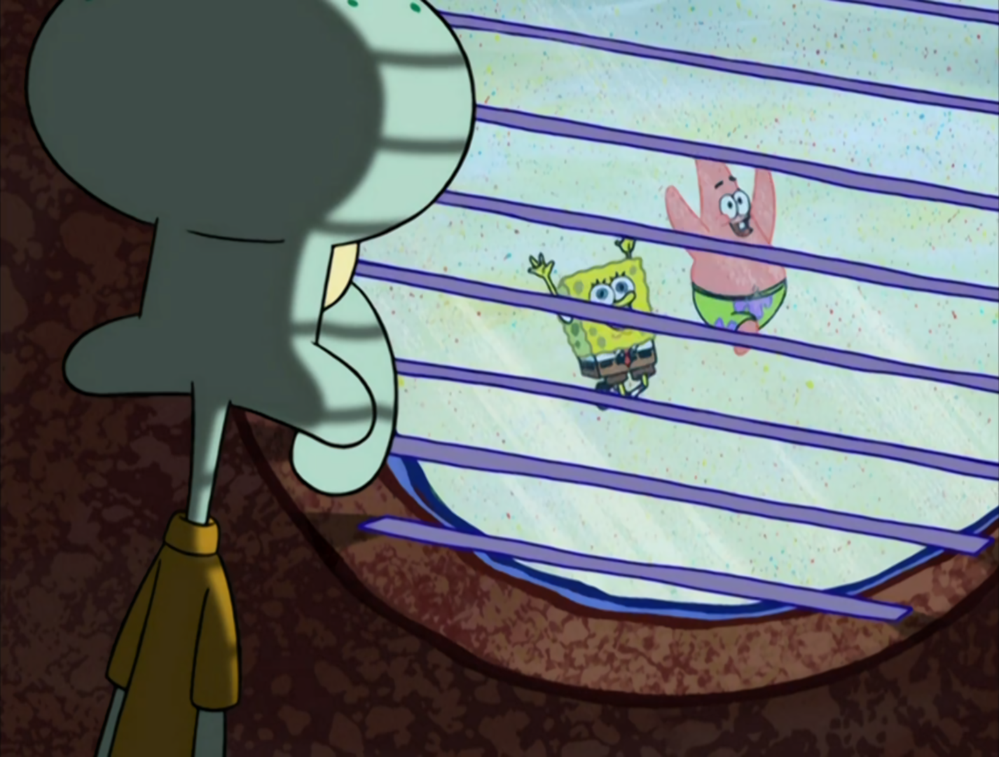 Squidward Looking Out the Window meme template blank - image format