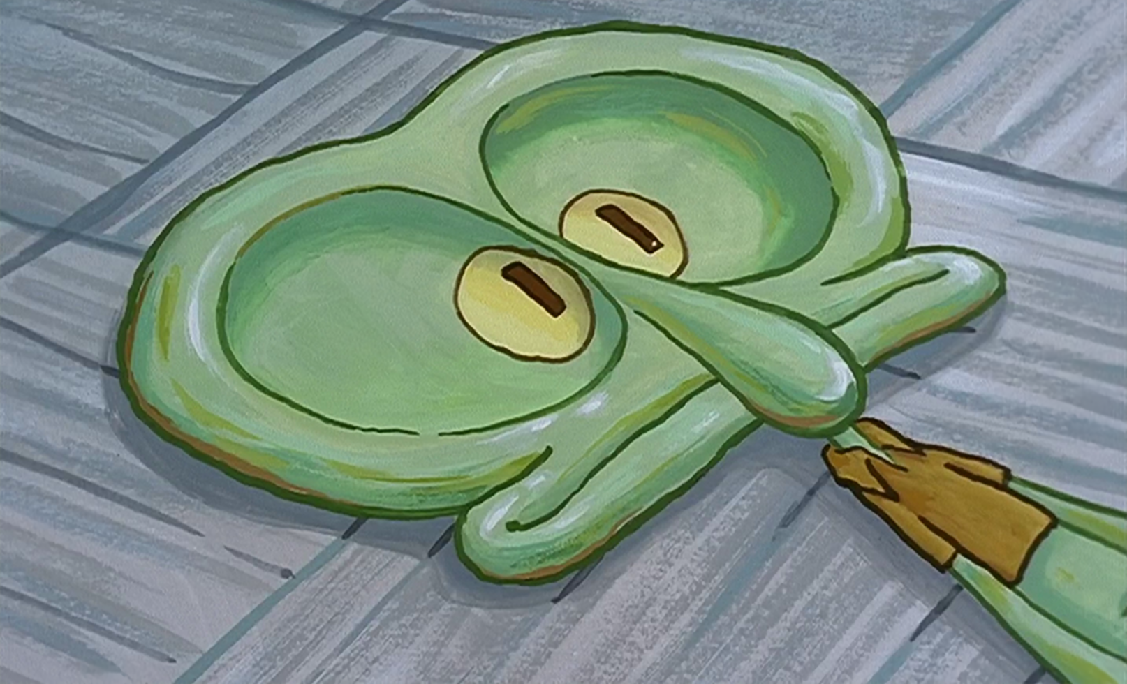 Squished Squidward meme template blank - image format