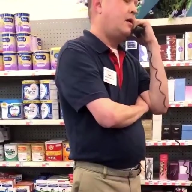 Store Manager on the Phone meme template blank