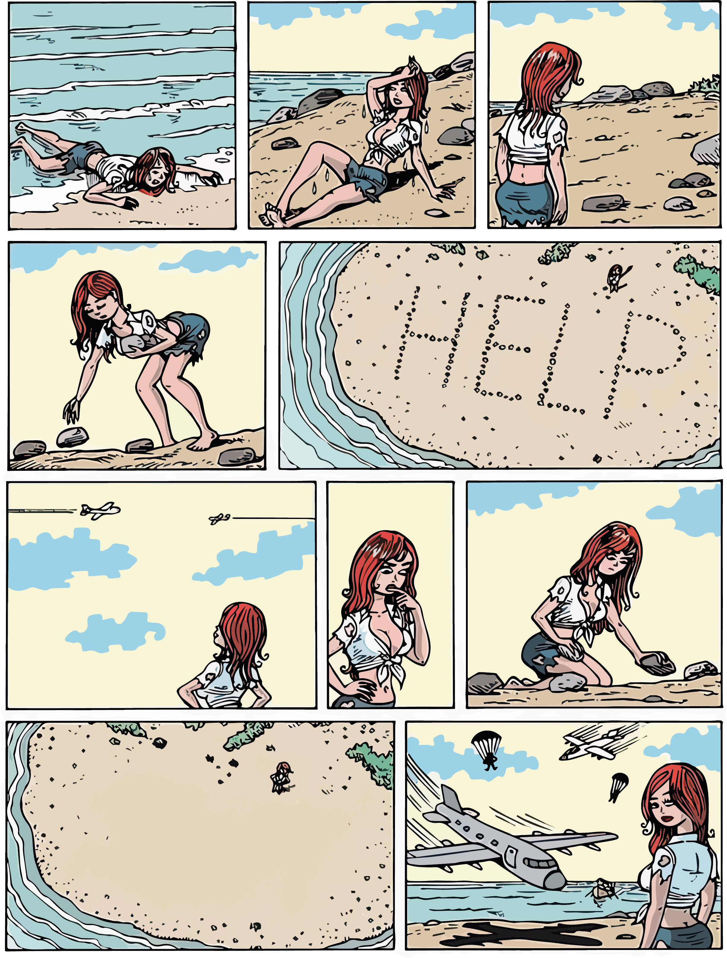 Stranded Island meme template blank - image format