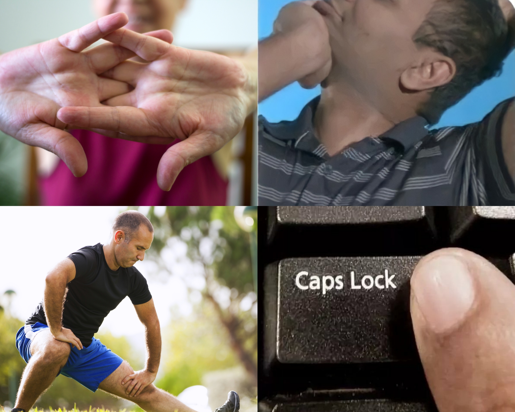 Stretching for Caps Lock meme template blank - image format