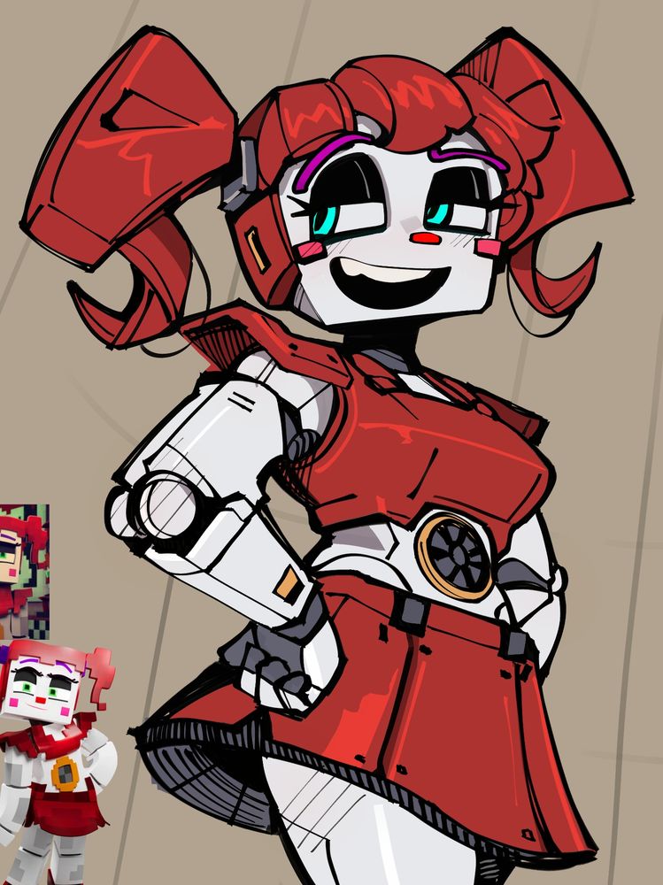 Stylized Circus Baby Fan Art meme template blank - image format