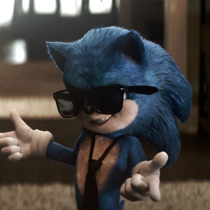 Sunglasses Style Sonic meme template blank