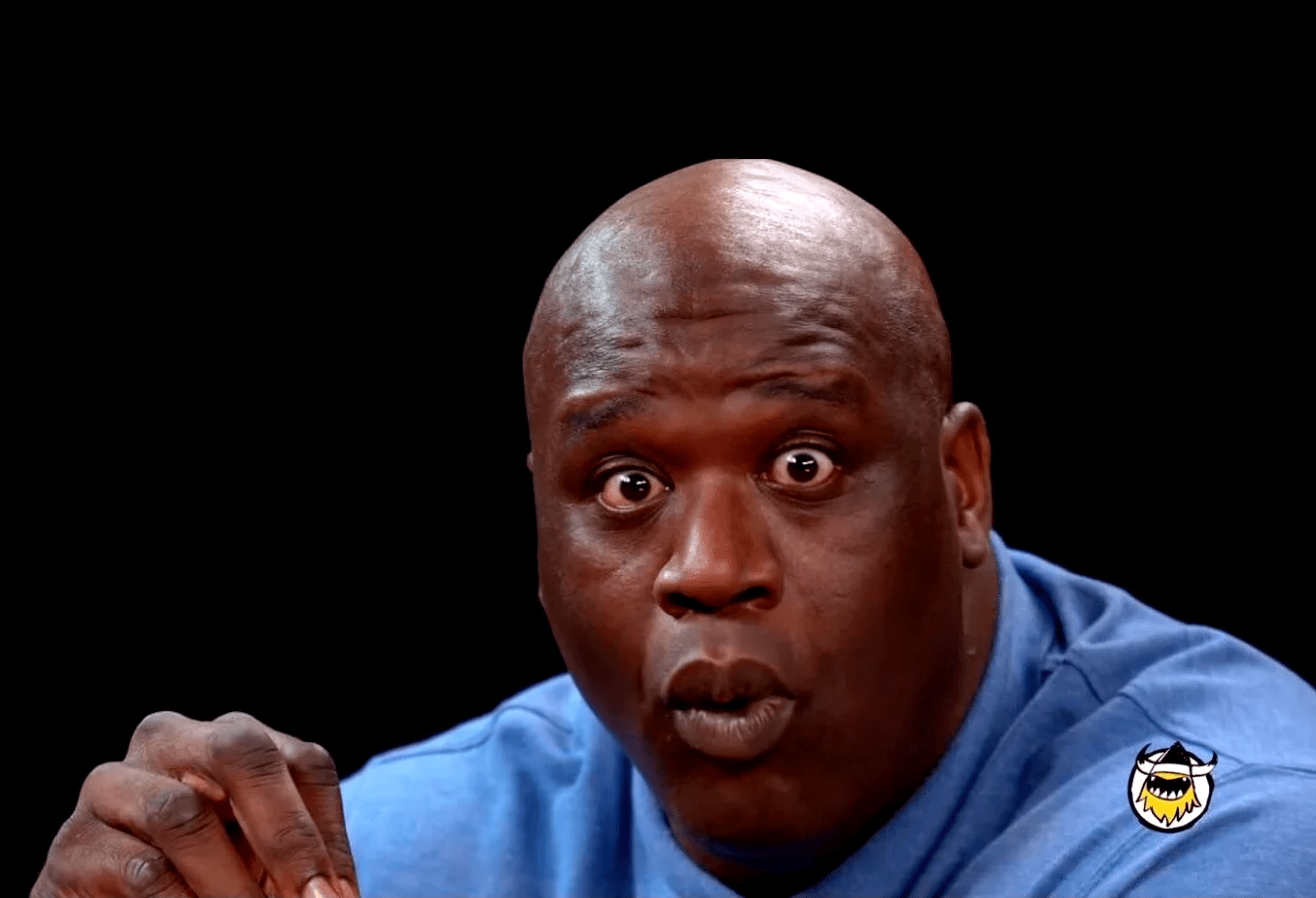 Surprised Shaq meme template blank - image format