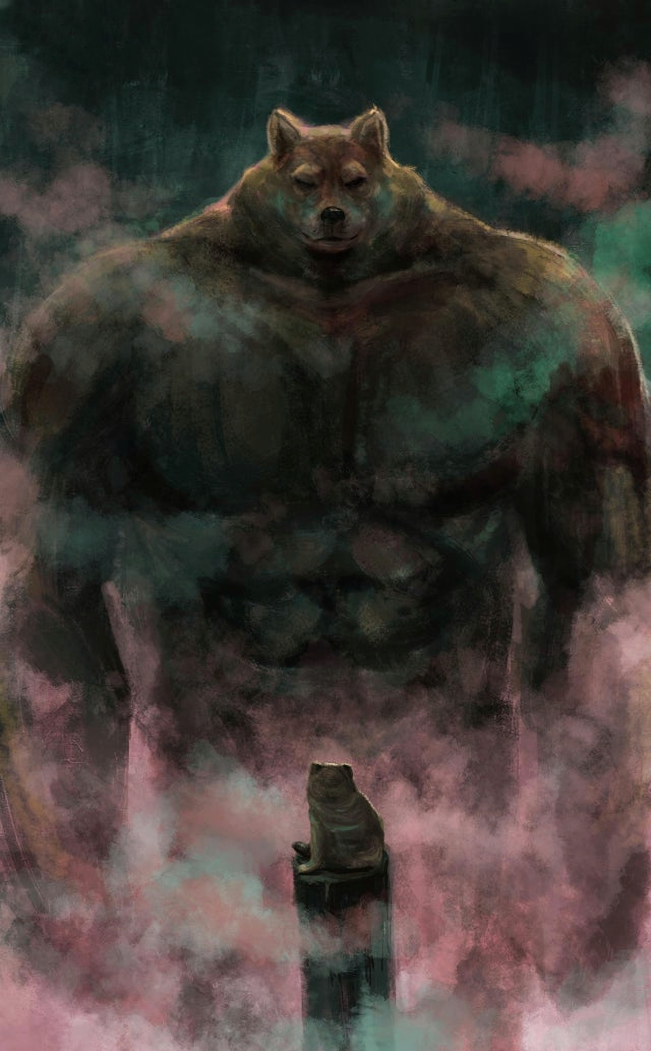 Swole Doge meme template blank - image format