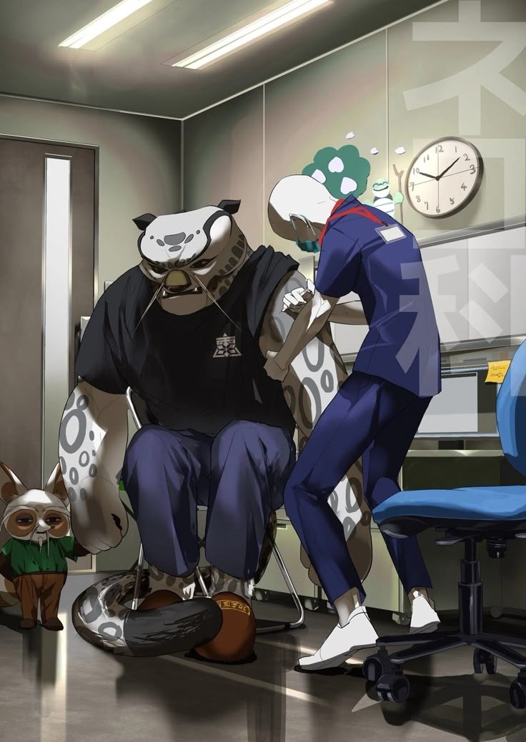 Tai Lung Getting a Vaccine meme template blank