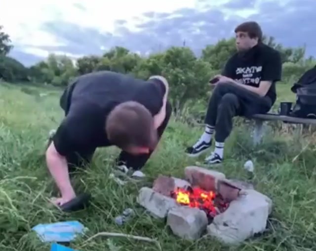 The Campfire Chaos Transition meme template blank