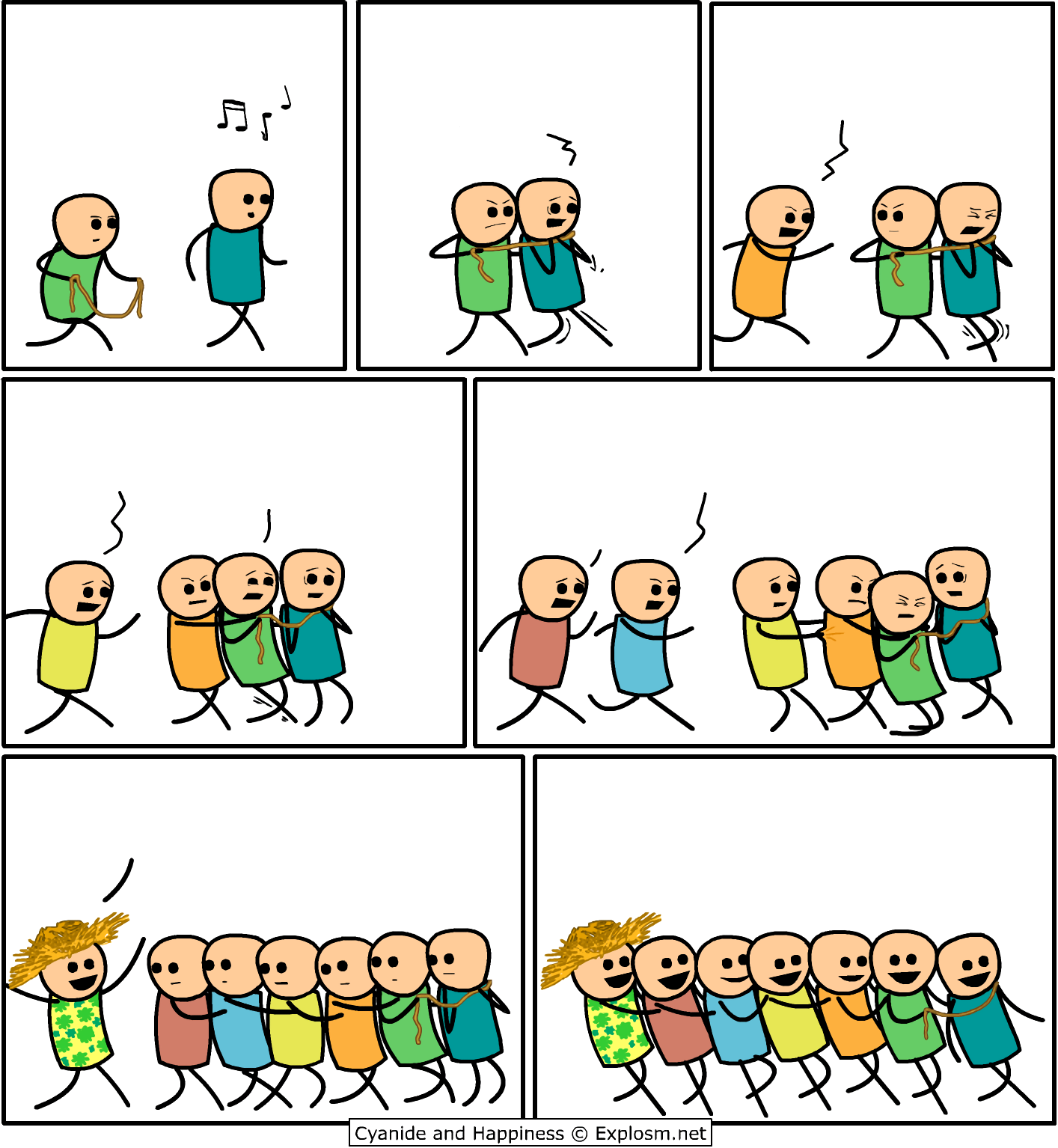 The Conga Line Paradox meme template blank - image format