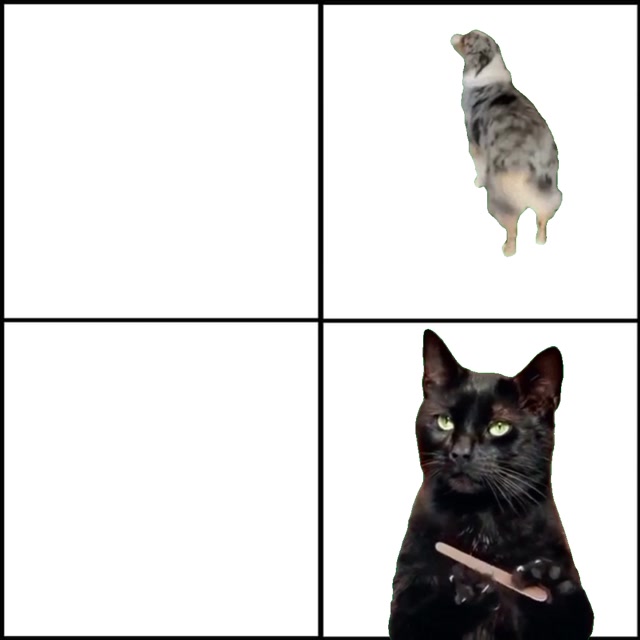 The Dog & Cat Decision meme template variant 1