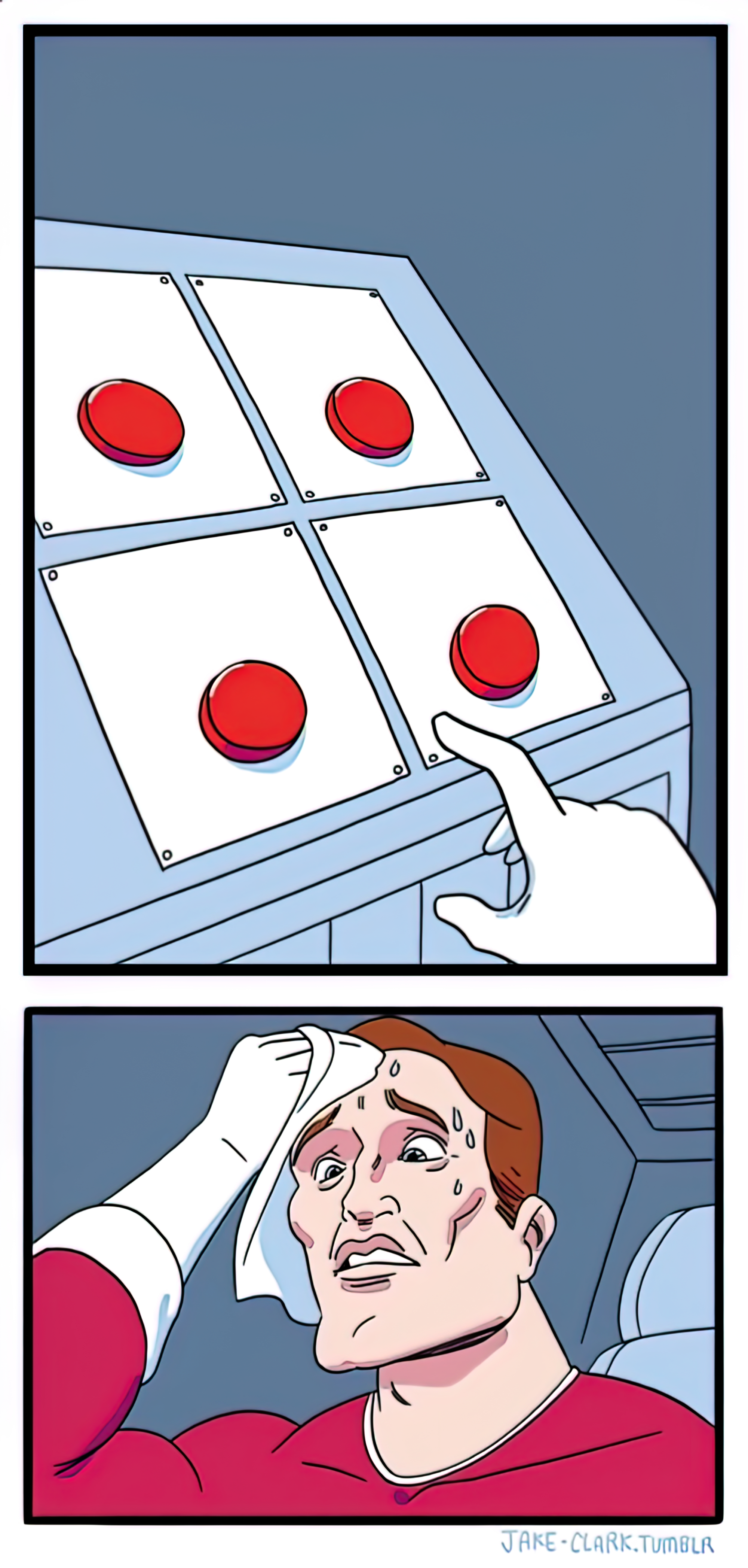 The Four-Button Dilemma meme template blank - image format