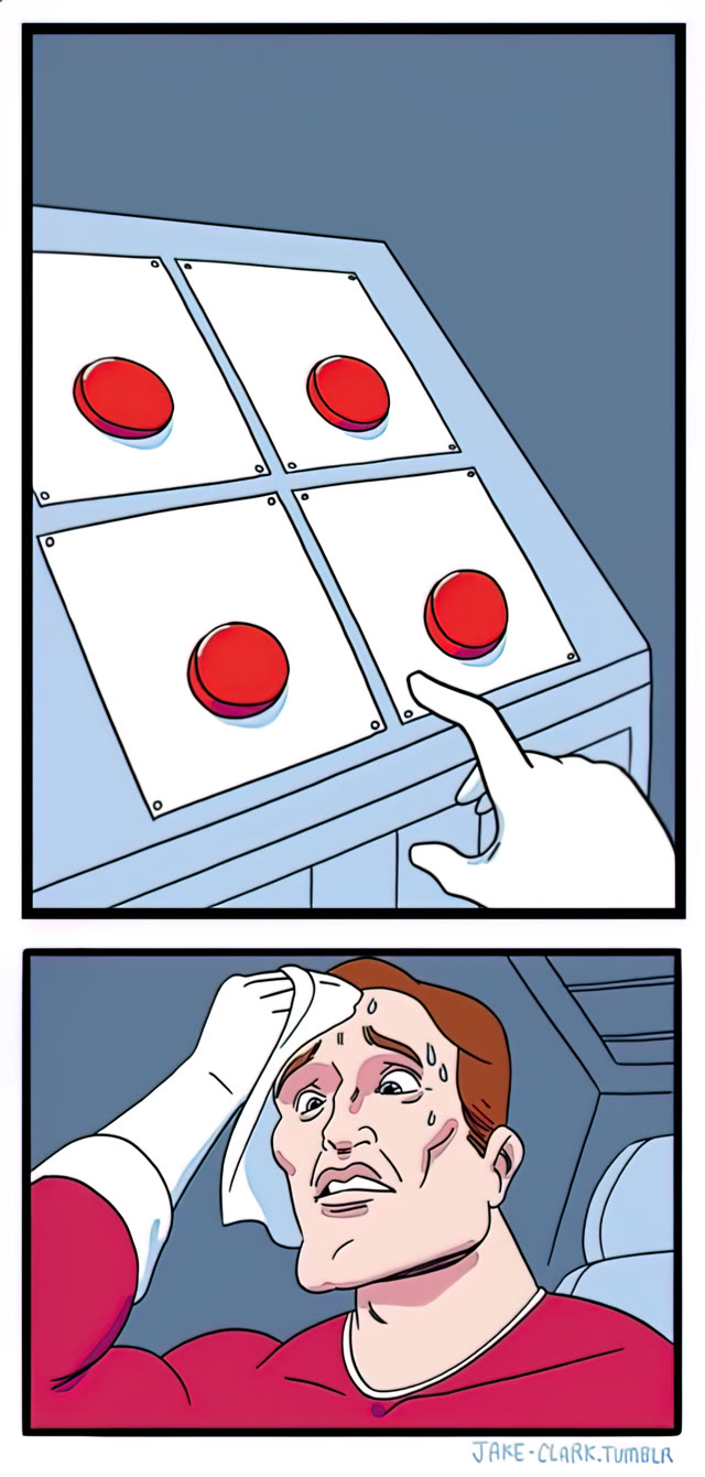 The Four-Button Dilemma meme template blank