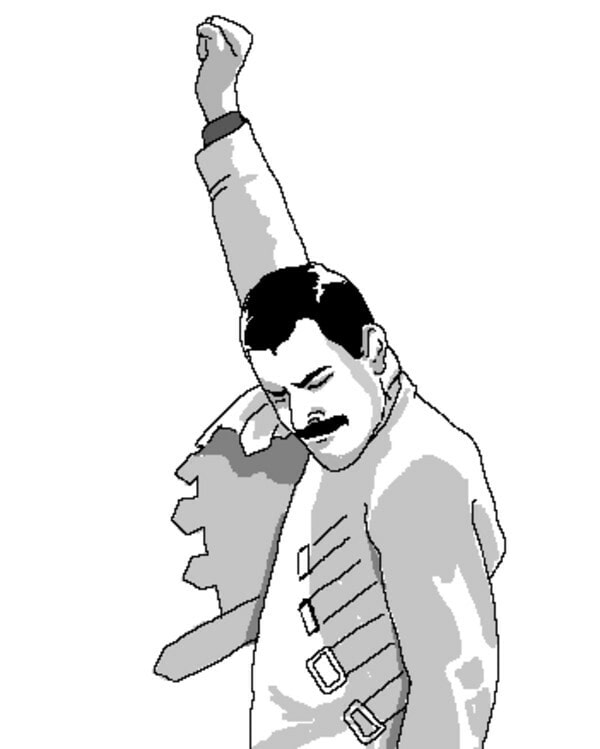 The Freddie Mercury Victory meme template blank