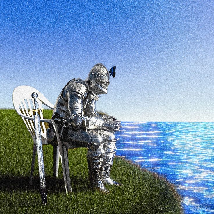 The Knight on a Plastic Chair meme template blank