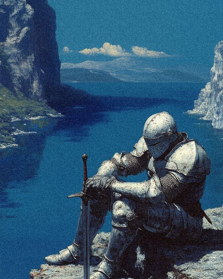 The Resting Knight meme template blank
