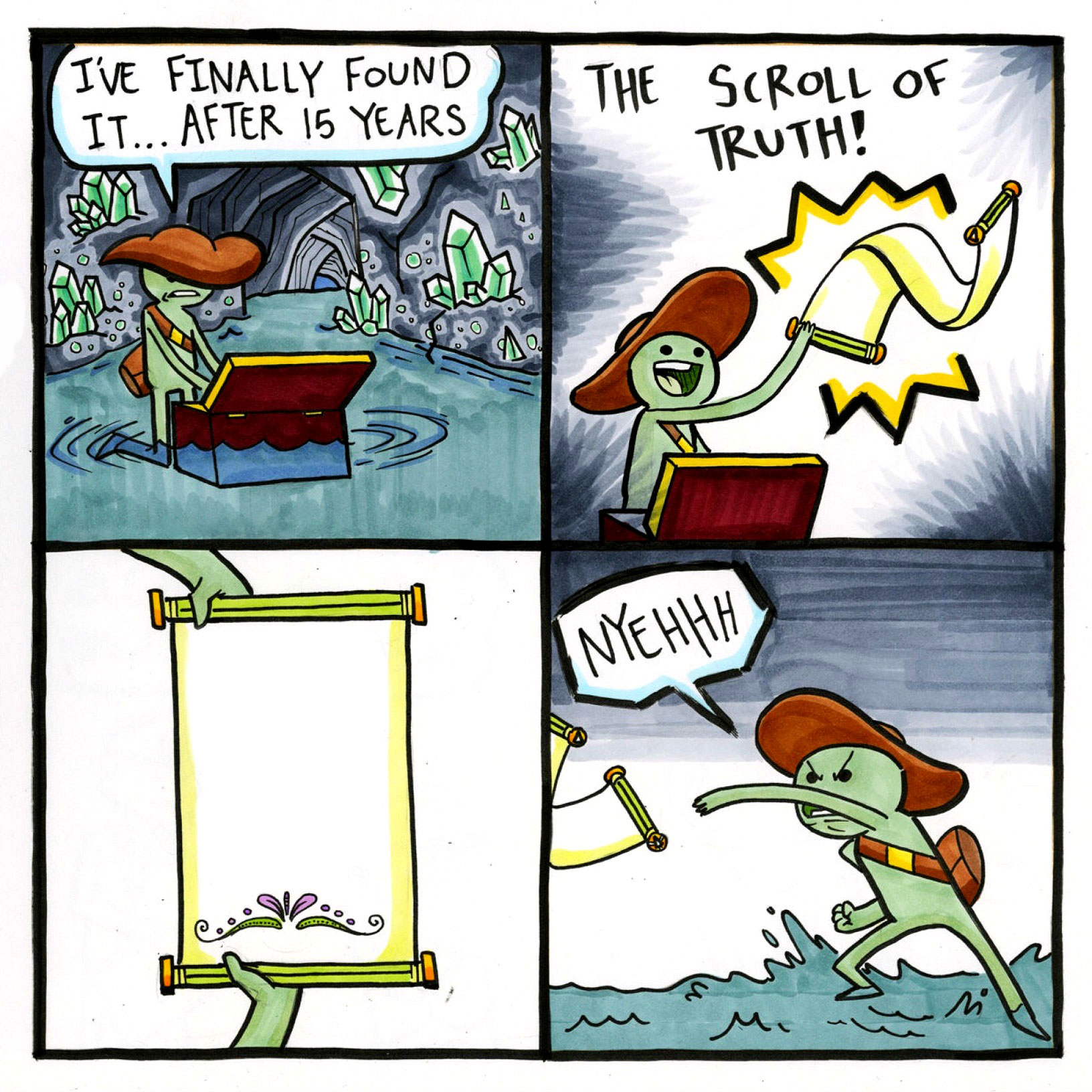 The Scroll of Truth meme template blank - image format