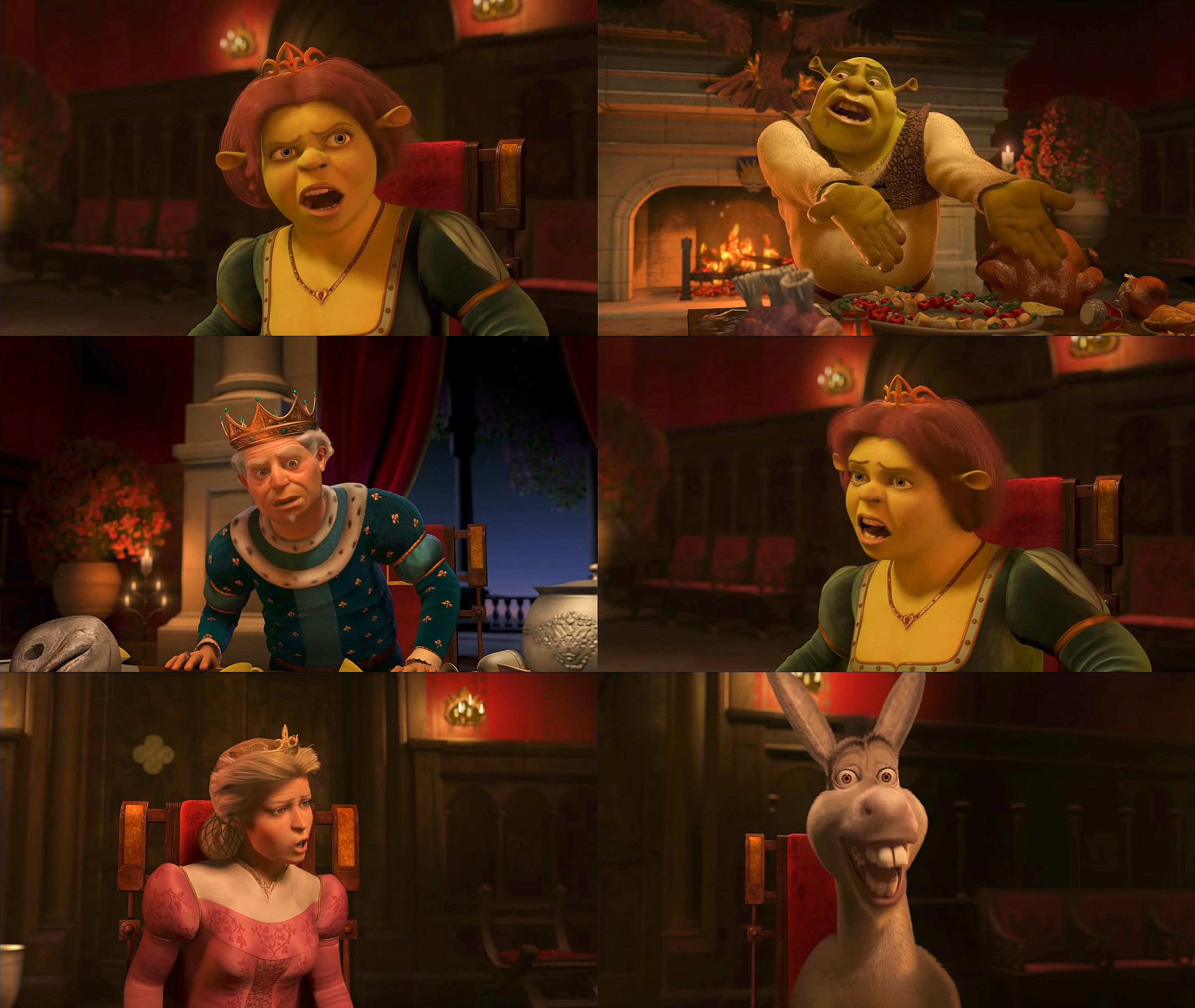 The Shrek 2 Dinner Argument meme template blank - image format