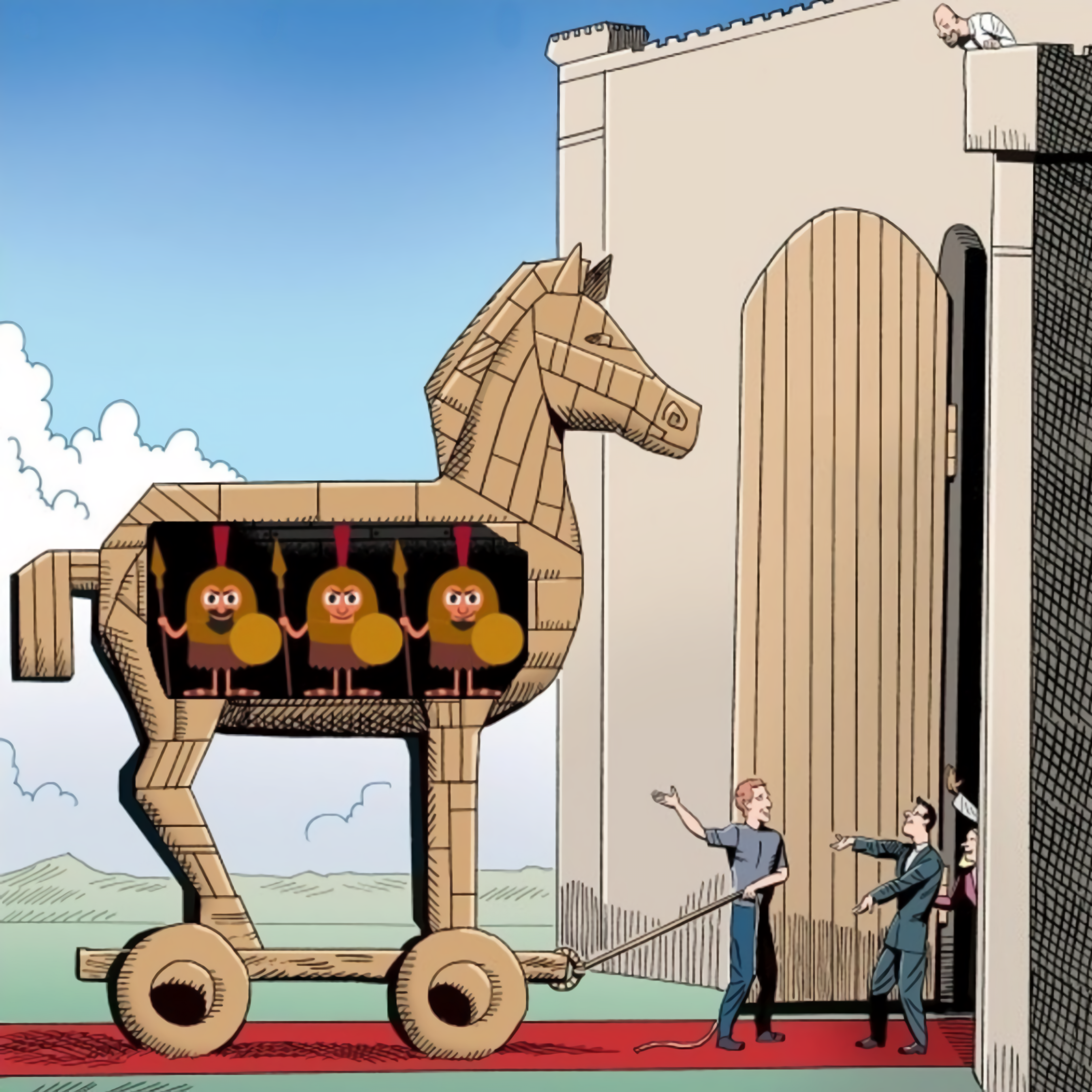 The Trojan Horse meme template blank - image format