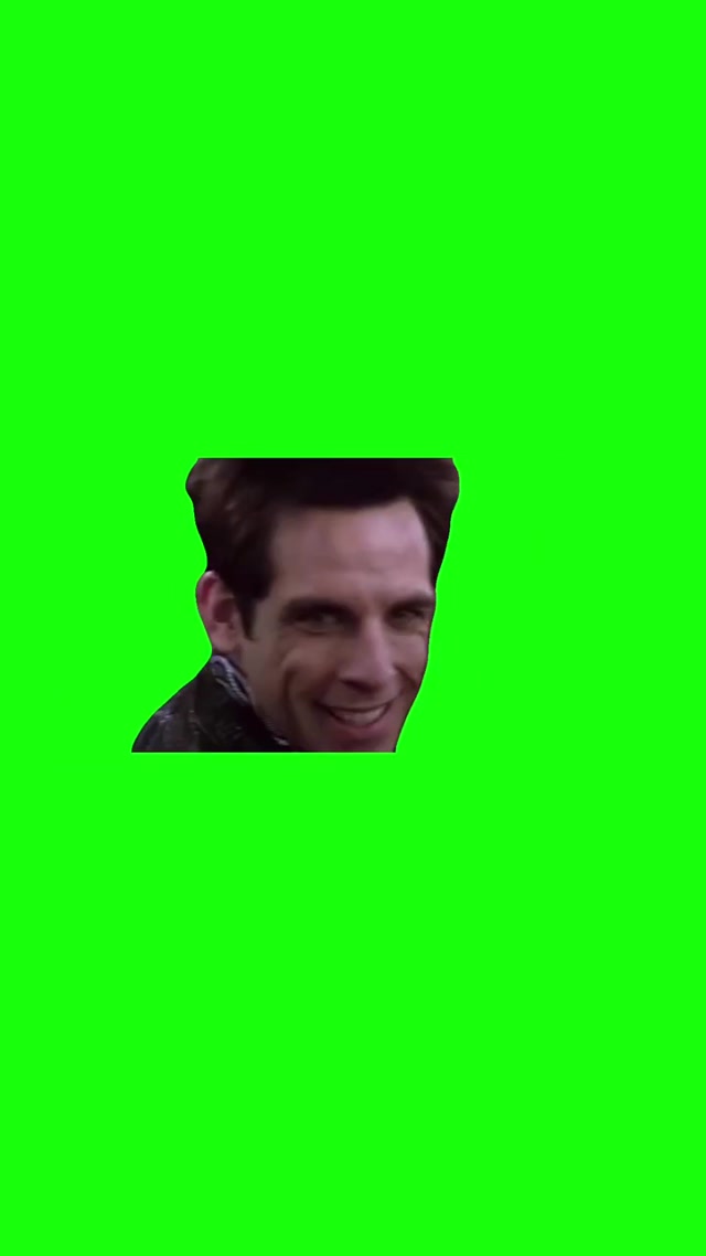 The Zoolander Stare Green Screen meme template blank