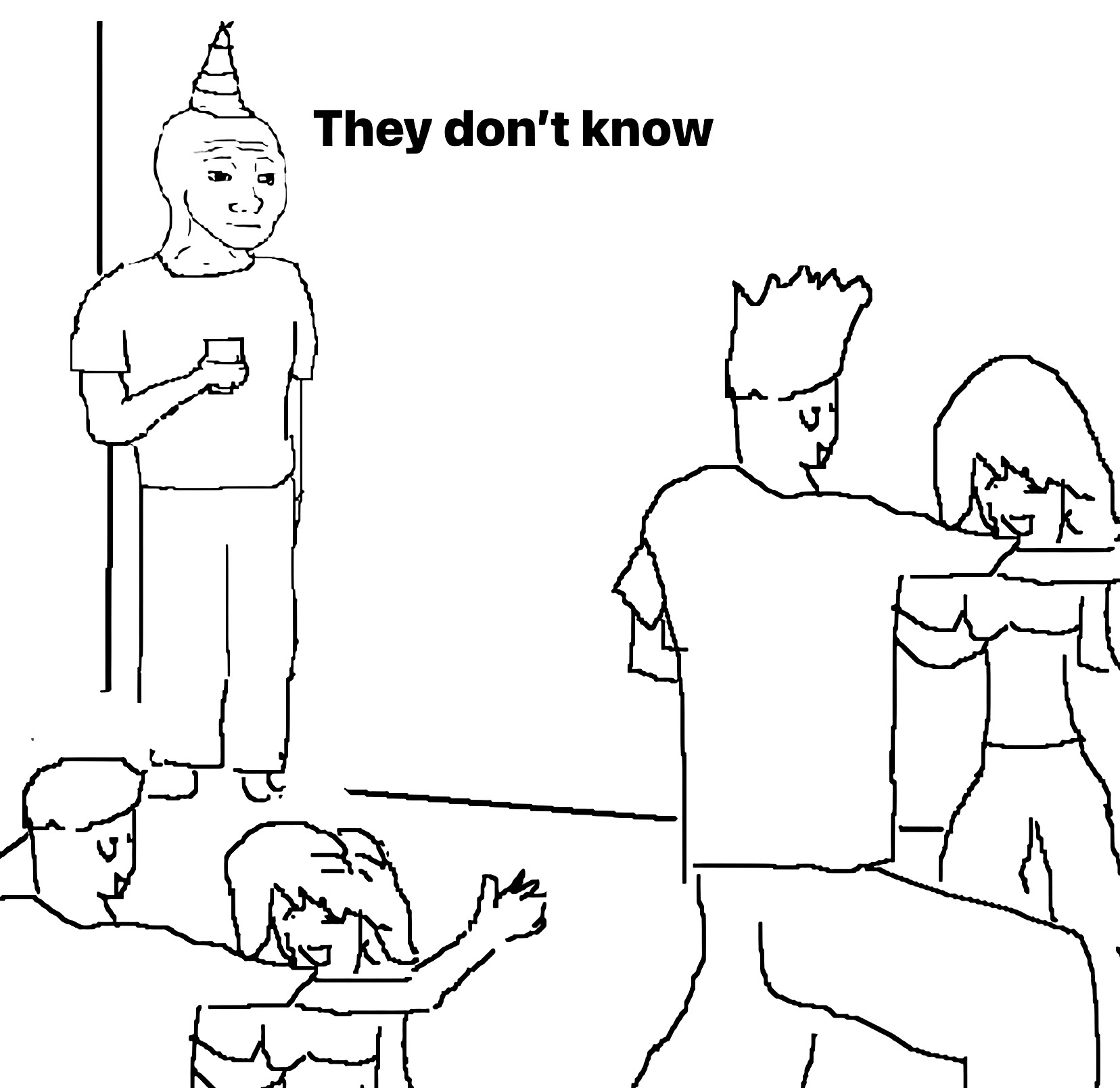 They Don’t Know wojak meme template blank - image format