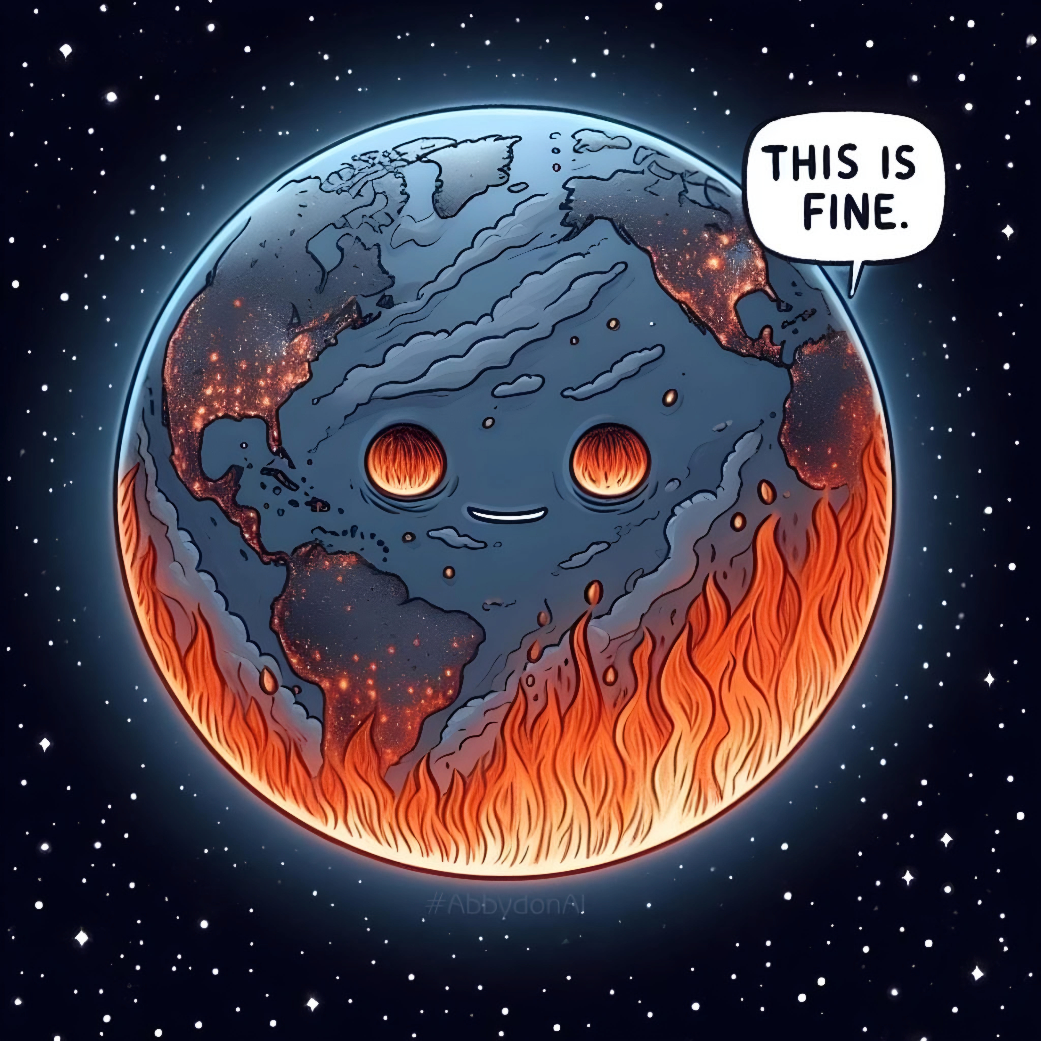 This is Fine burning Earth meme template blank - image format