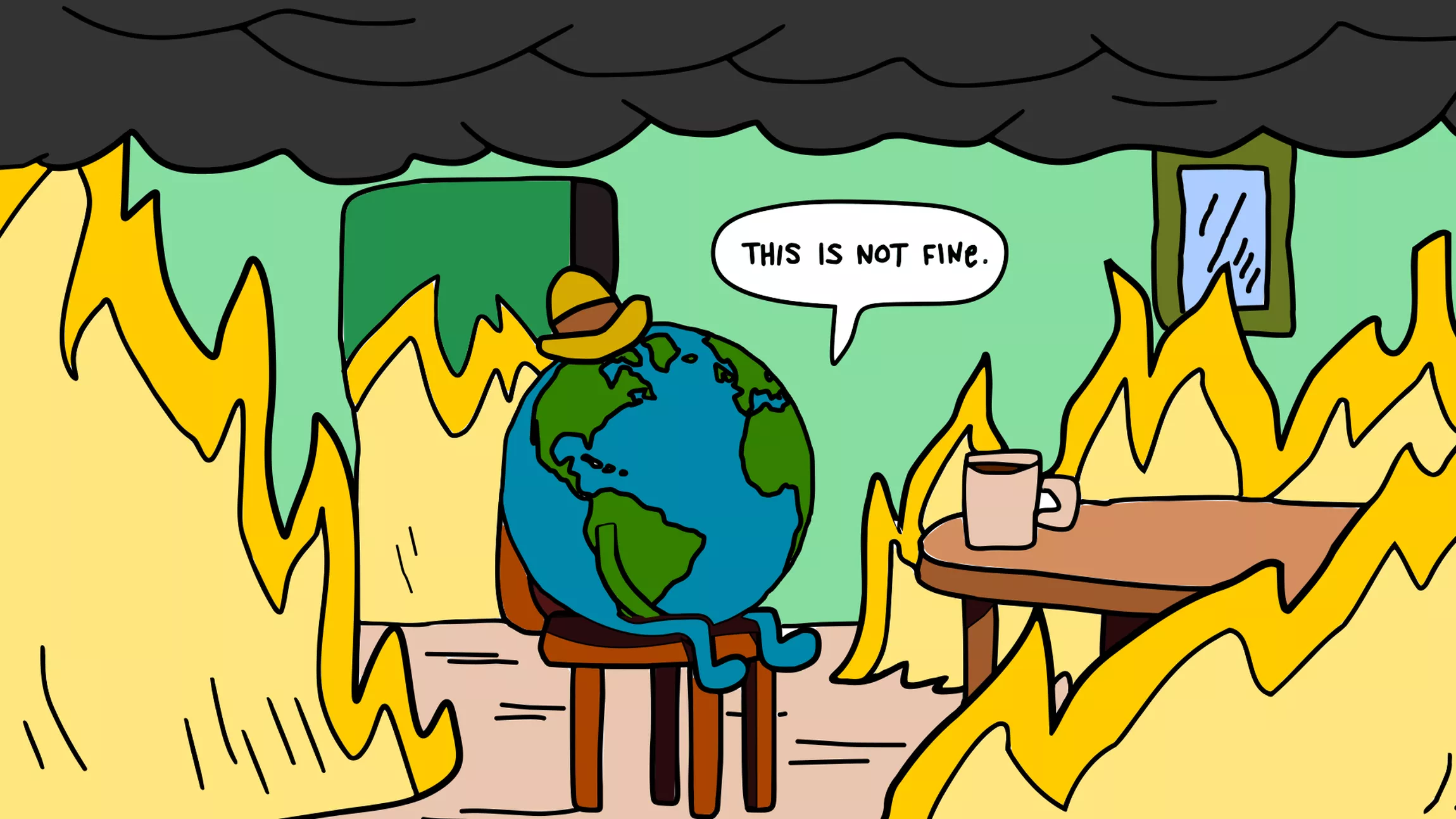 This is Not Fine meme template blank - image format
