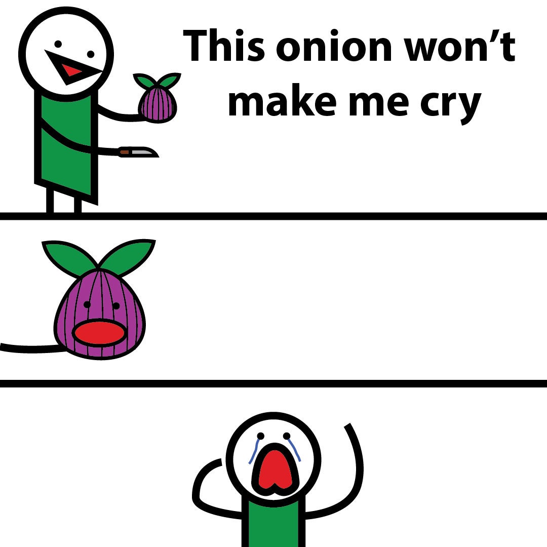 This Onion Won't Make Me Cry meme template blank