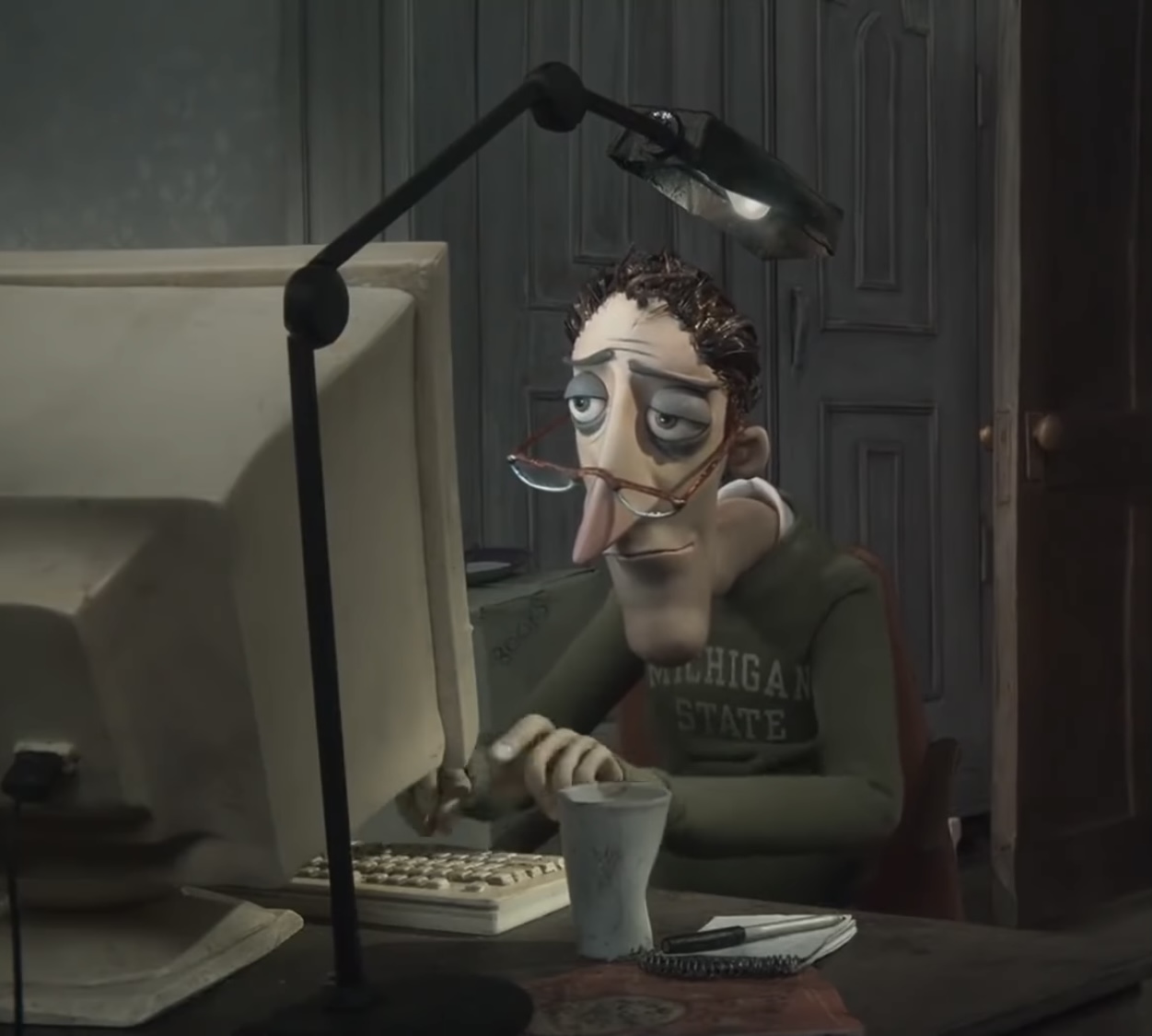 Tired Coraline Dad meme template blank