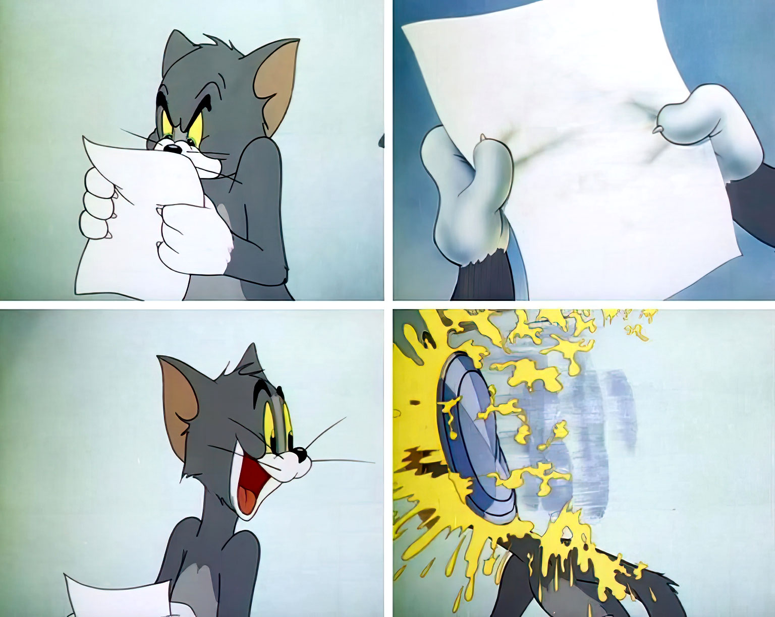 Tom Pie-in-the-Face meme template blank - image format