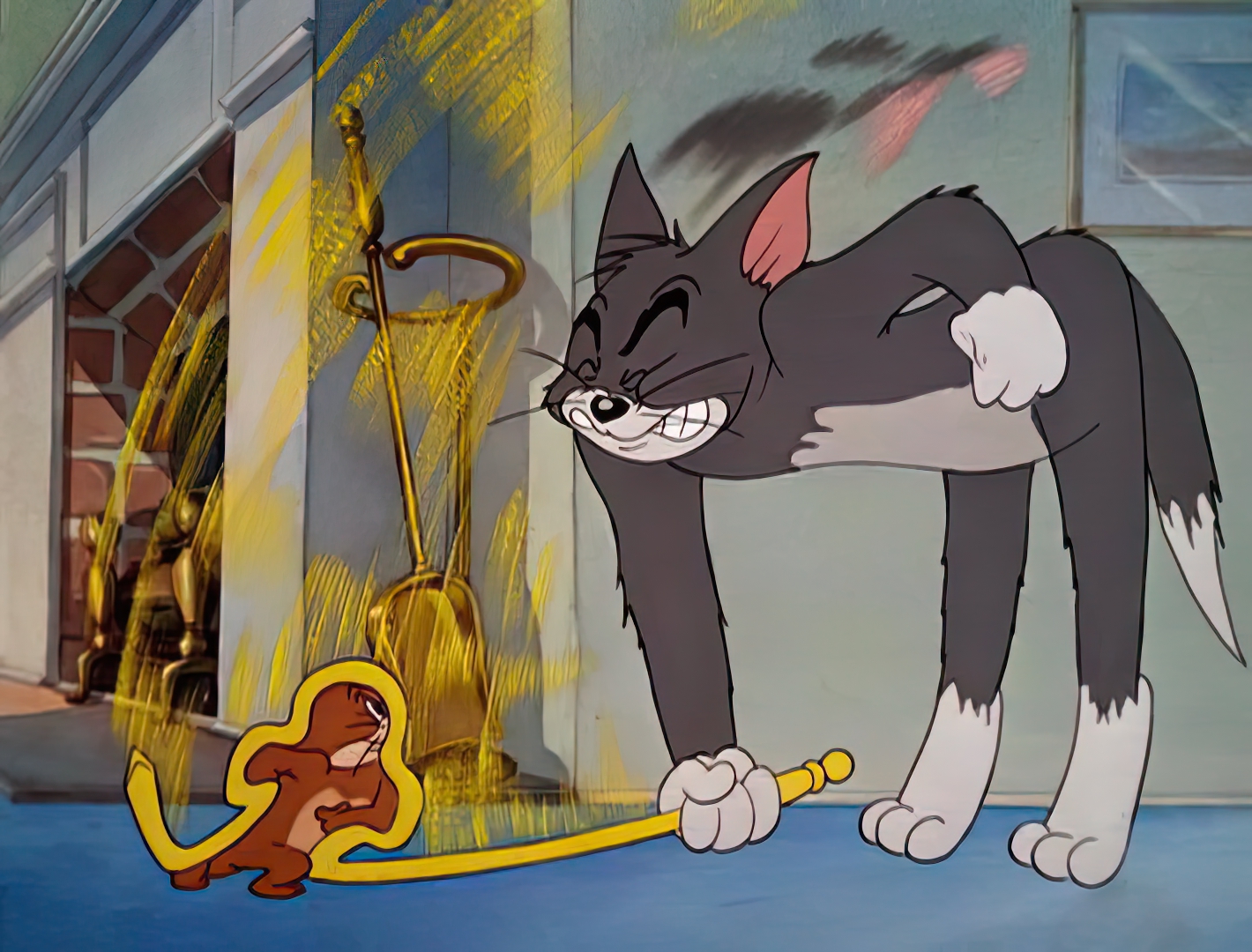 Tom Smacking Jerry with a Poker meme template blank - image format
