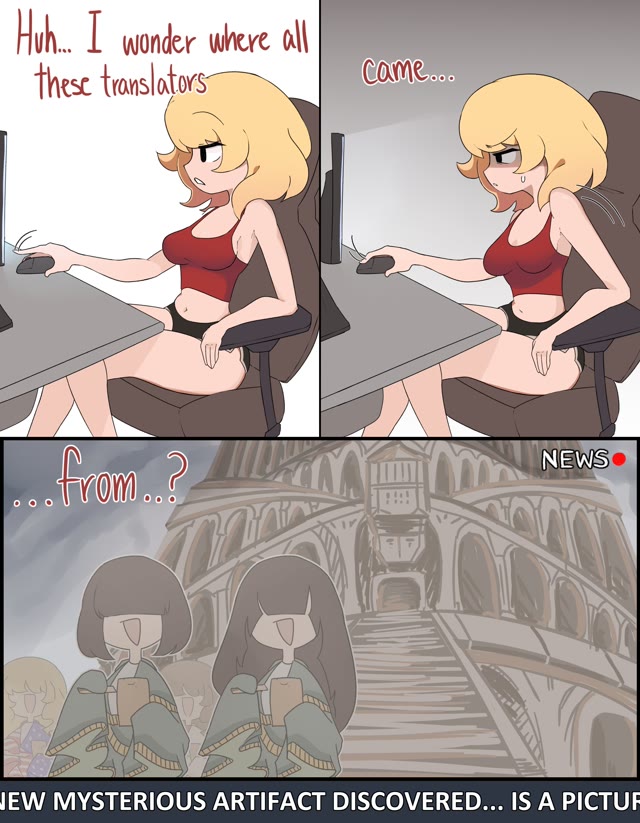 Tower of Babel Translators meme template blank