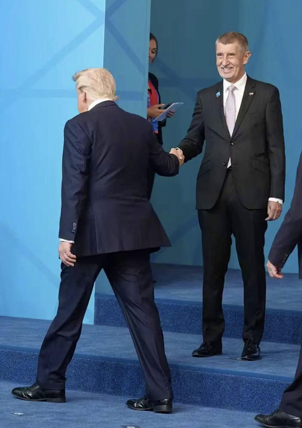 Trump and Andrej Babiš Handshake meme template blank
