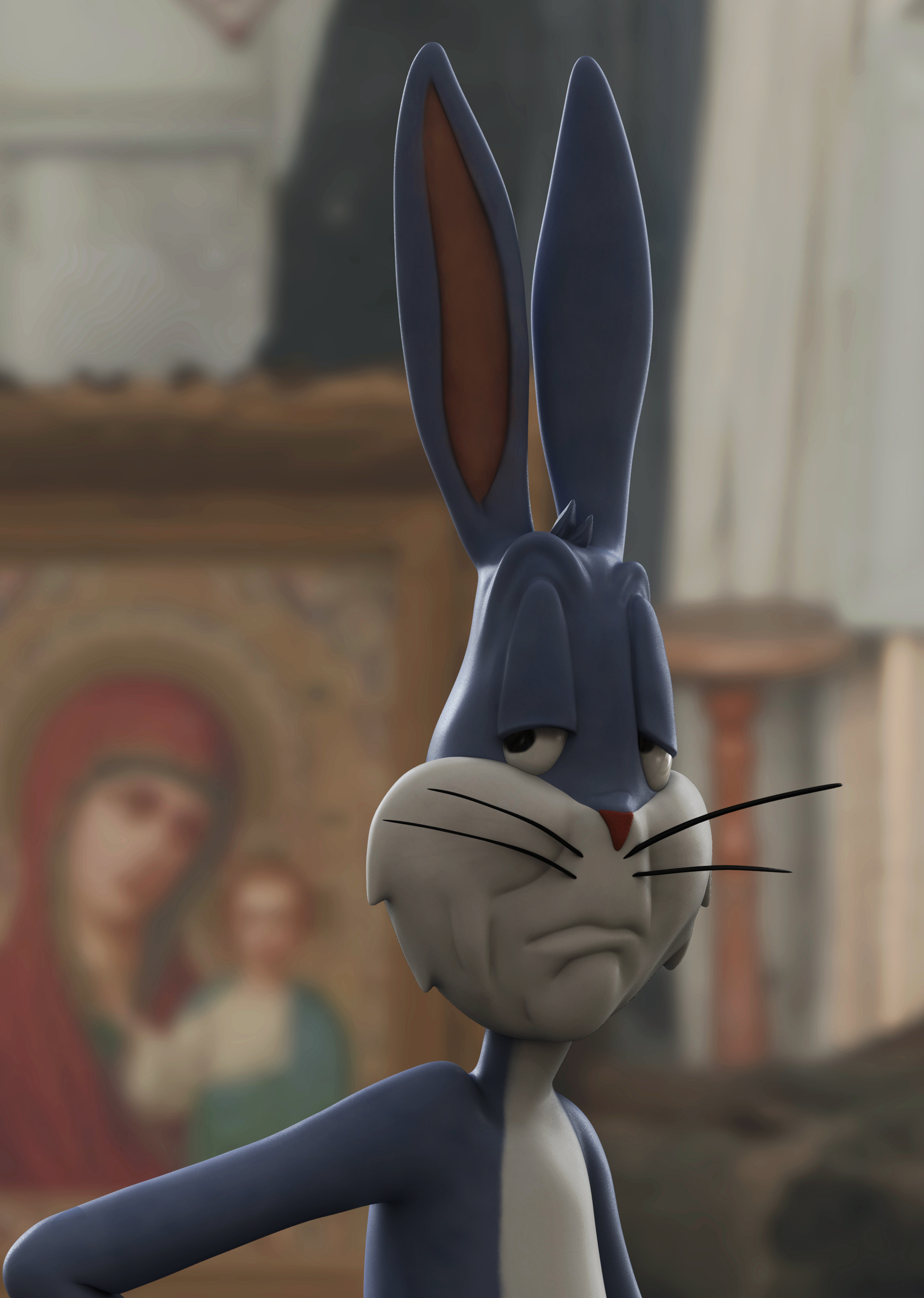 Ultra-HD Frowning Bugs Bunny meme template blank - image format