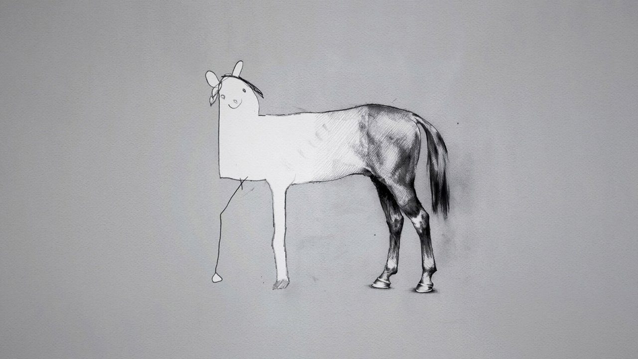 Unfinished Horse Drawing funny meme template blank