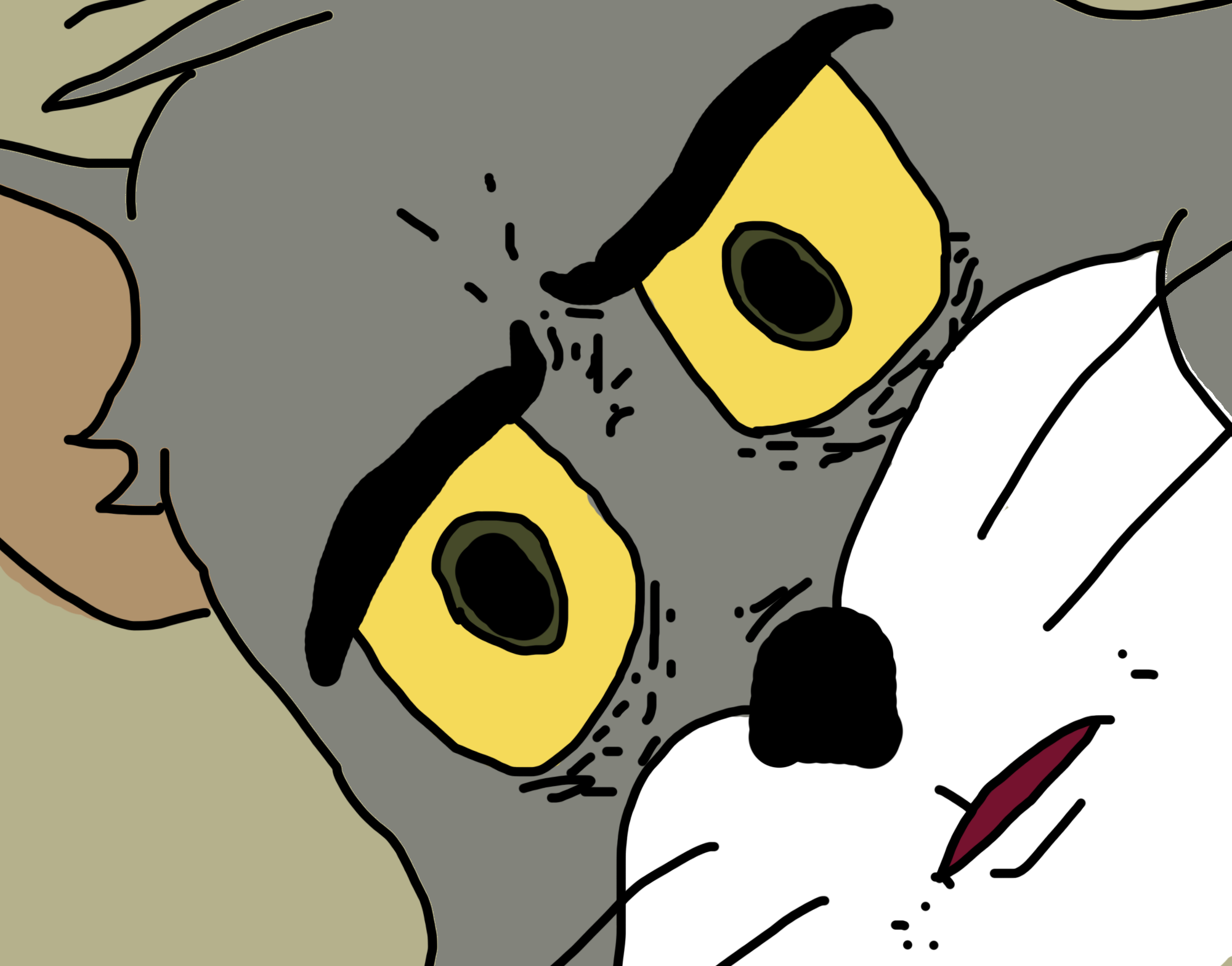 Unsettled Tom meme template blank - image format